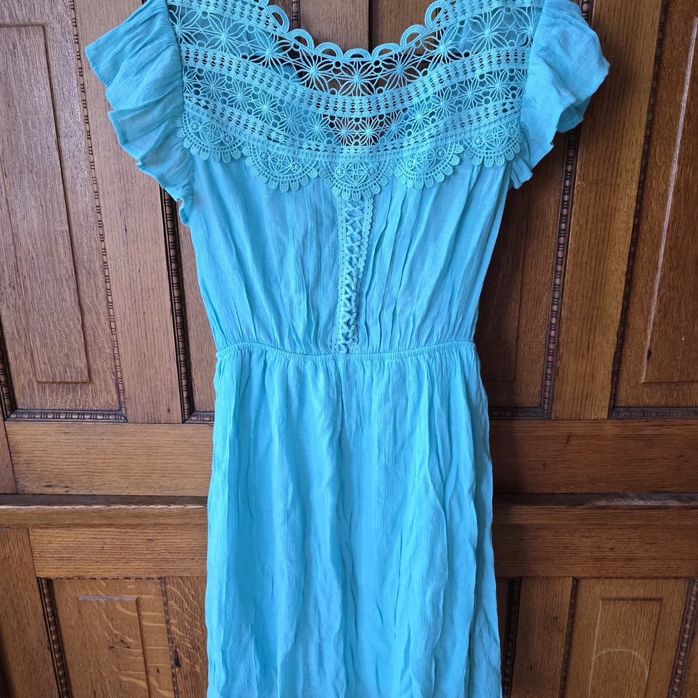 Elegant Blue Lace Dress